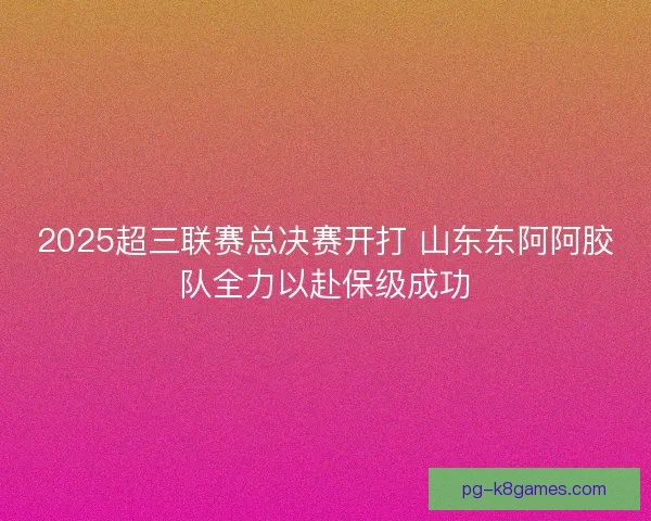 2025超三联赛总决赛开打 山东东阿阿胶队全力以赴保级成功 2025超三联赛总决赛开打 山东东阿阿胶队全力以赴保级成功