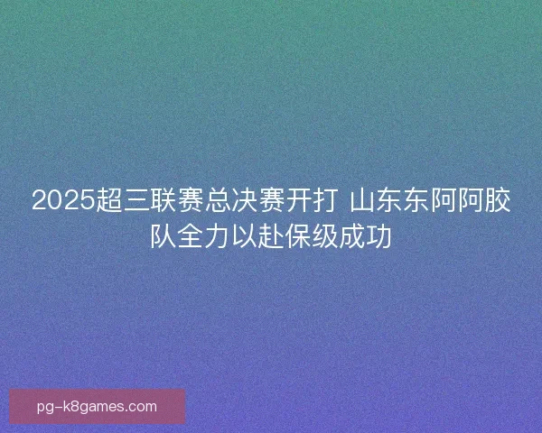 2025超三联赛总决赛开打 山东东阿阿胶队全力以赴保级成功