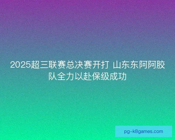 2025超三联赛总决赛开打 山东东阿阿胶队全力以赴保级成功